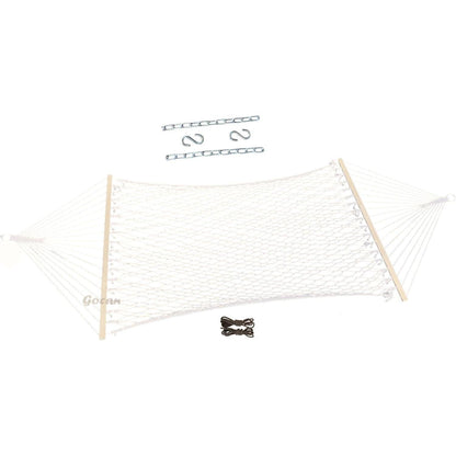 Mesh Hängematte aus Baumwollseil für 9-15 Fuß Ständer, Beige