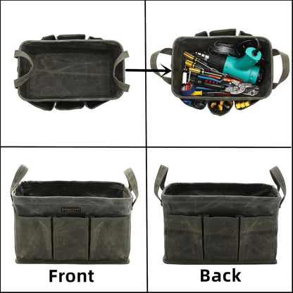 3er-Pack Werkzeugtaschen aus gewachstem Segeltuch, Khaki/Schwarz/Armeegrün