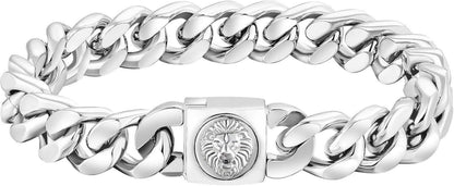 Herren Armband mit Löwe Kopf/Totenkopf Verschluss 12mm