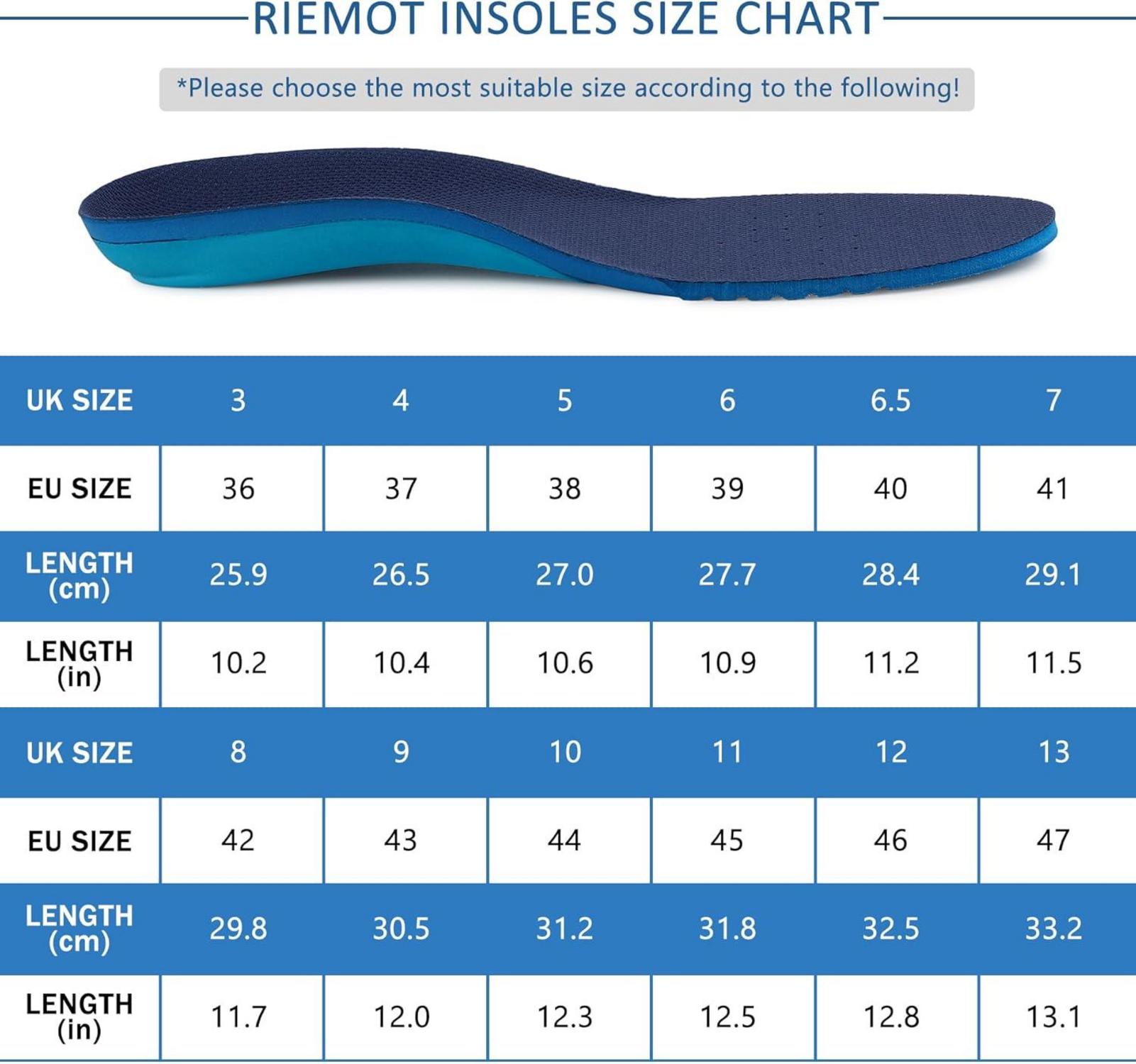 Sport Einlegesohlen für Herren Damen Arch Support Atmungsaktiv Dämpfung Gr.36-47