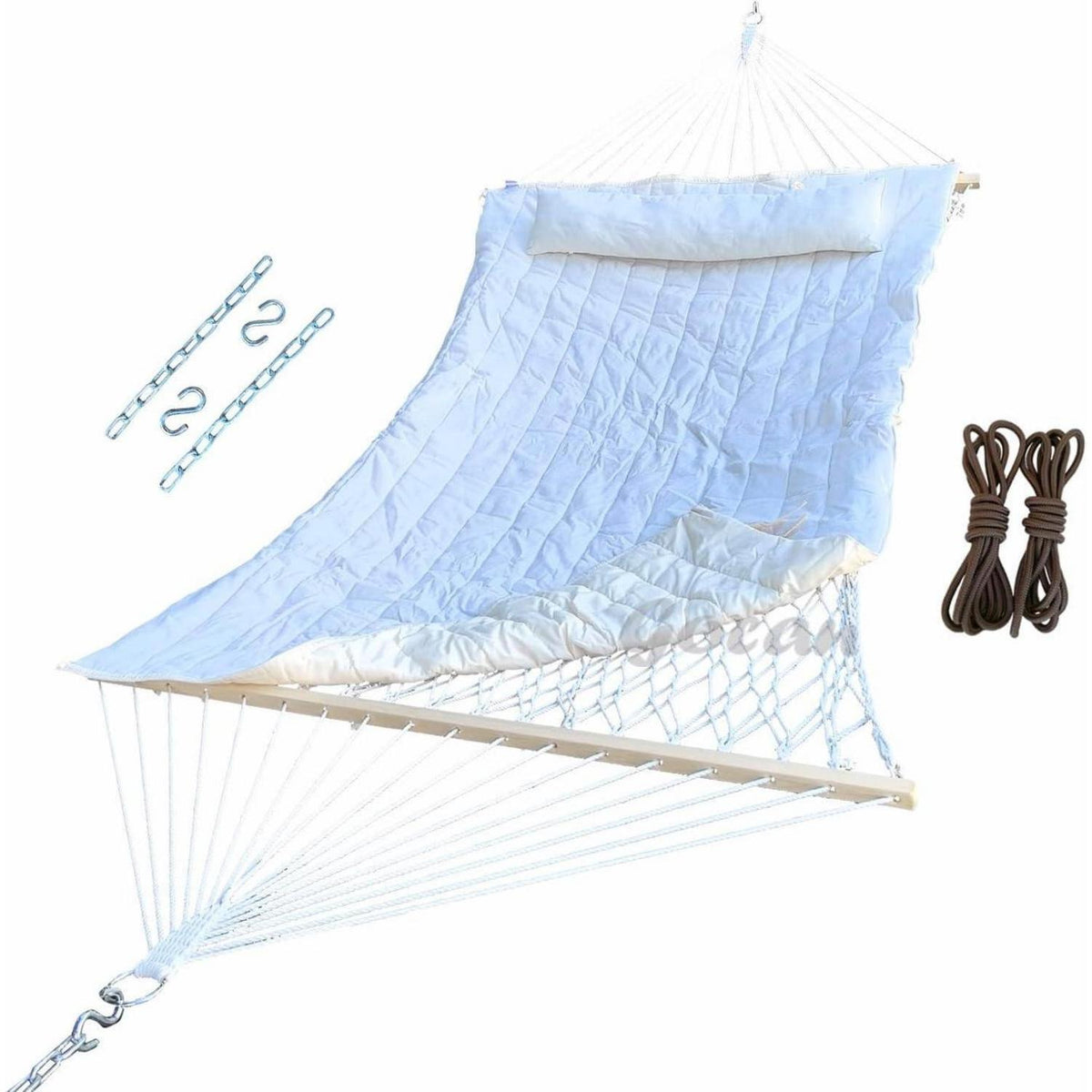 Mesh Hängematte mit Kissen und Baumgurten für Innen & Außen
