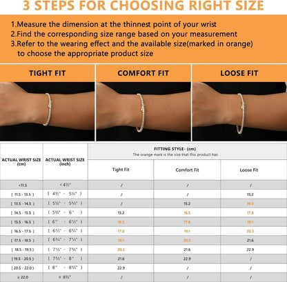 Silber 925 Tennisarmband 14K Gold beschichtet Zirkonia 19cm