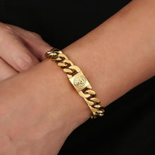 Herren Armband Löwe Kopf Verschluss 18K Gold beschichtet