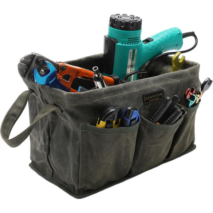 Werkzeugtasche aus gewachster Leinwand, Armeegrün