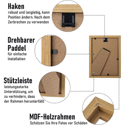 Kollyseek 20er Set Bilderrahmen 10x15 cm MDF Holz Acrylglas