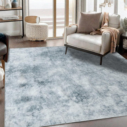 Hochflor Teppich Modern Design Groß Grau Weiß 120x160cm