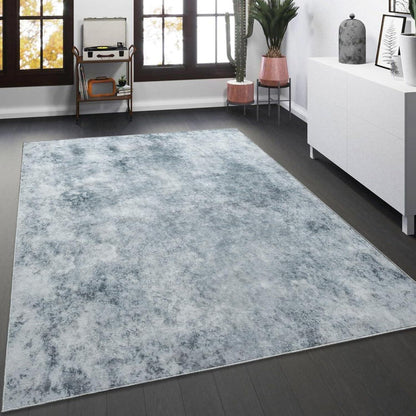 Teppich Grau Weiß Abstrakt Modern Kurzflorig 120x160cm