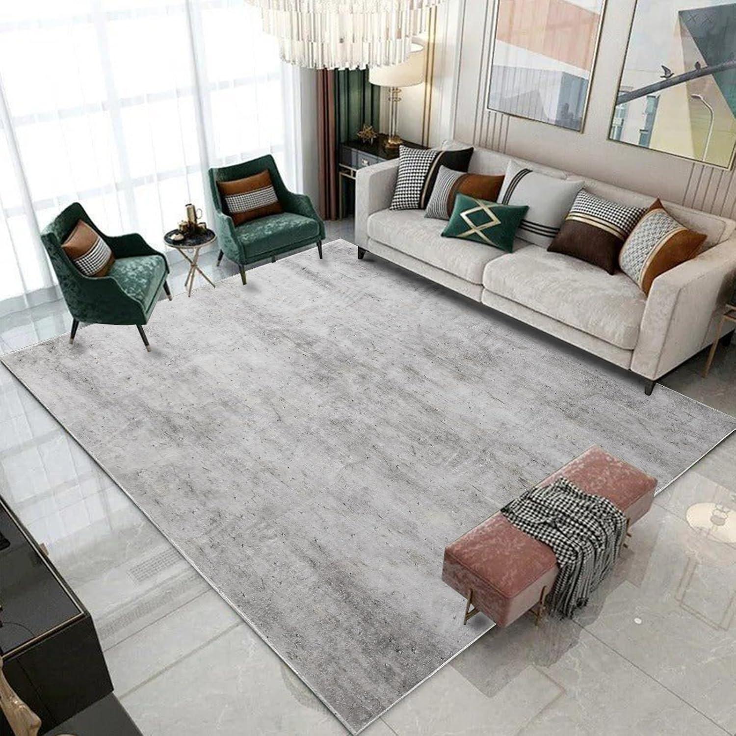 Moderne Graue Teppiche Weiß 160x200cm Kurzfloriges Wohnzimmer Schlafzimmer