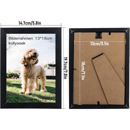 Kollyseek Bilderrahmen Set 13x18 cm Schwarz Acrylglas