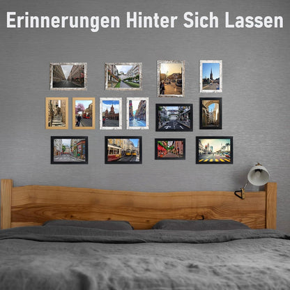 20er Set Bilderrahmen 13x18 cm Schwarz Acrylglas Portraitrahmen