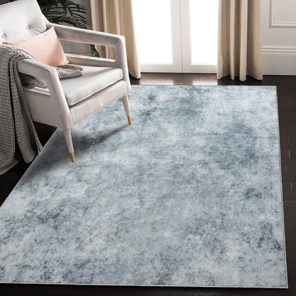 Abstrakter Kurzflorteppich Grau Weiß für Wohnzimmer 60x120cm