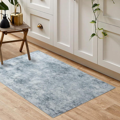 Wohnzimmer Teppich Grau Weiß 60x120cm Moderner Kurzflor Teppich