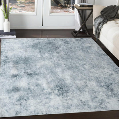 Moderne Kurzflor Teppich | Rutschfeste Rückseite | Grau