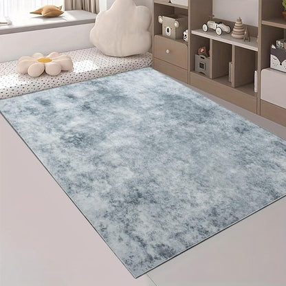 Großer Moderner Teppich Grau-Weiß 80x120cm Weich Rutschfest Maschinenwaschbar