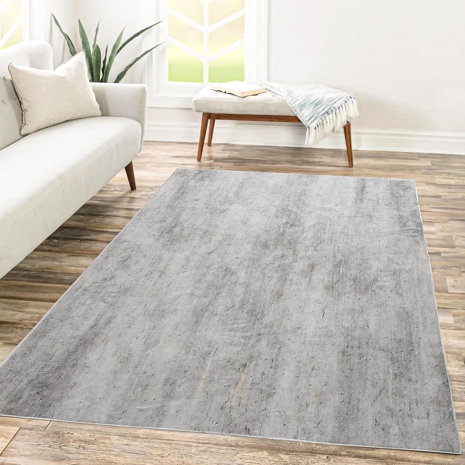 Weicher Moderner Grauer Teppich Abstrakt 60x120cm