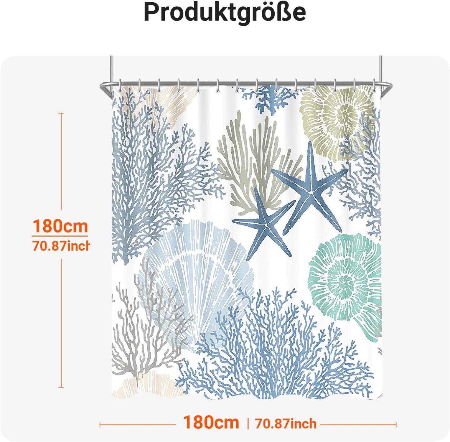 Duschvorhang Unterwasseralgen Antischimmel Textil 180x180cm mit
