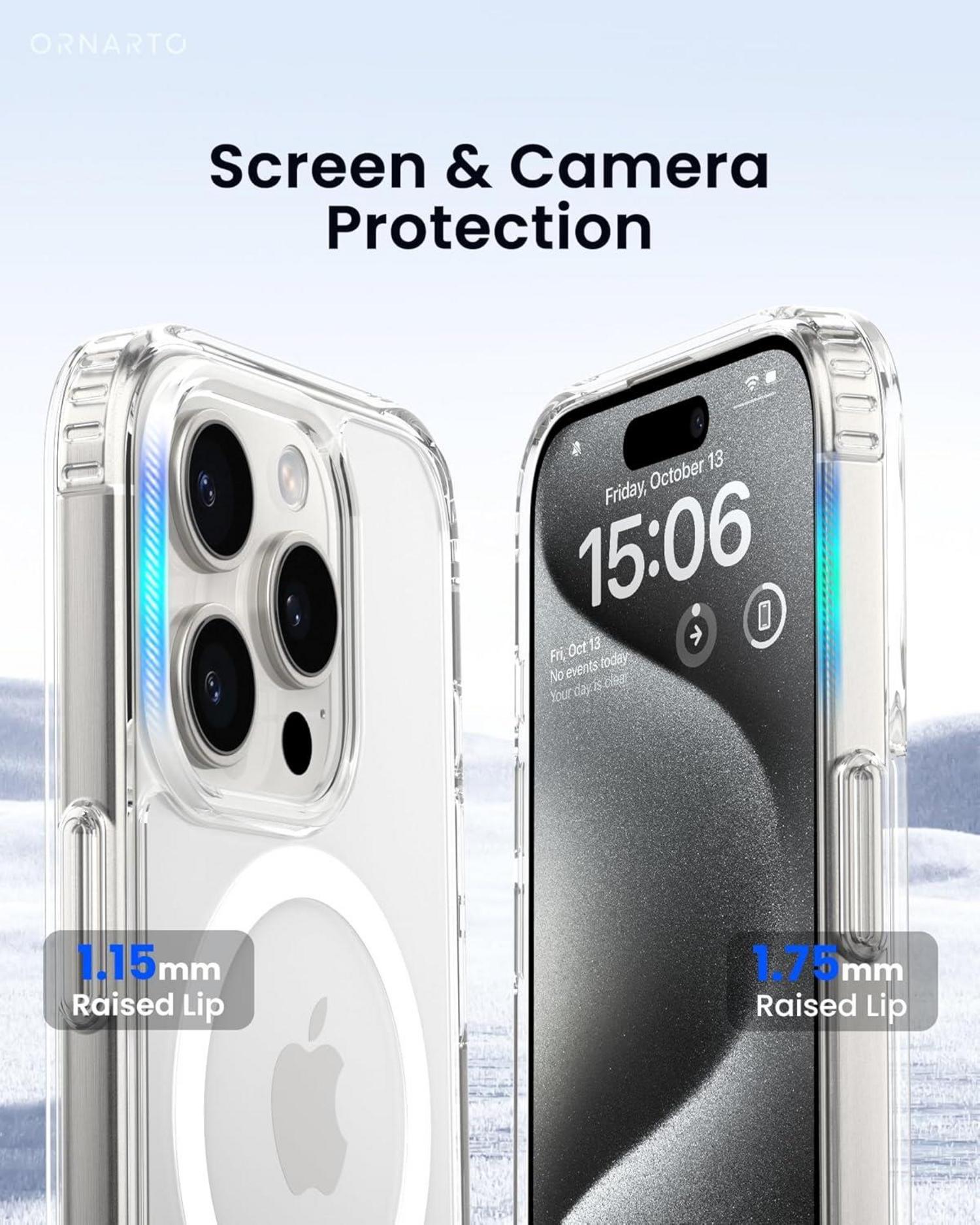 iPhone 15 Pro Hülle MagSafe Anti-Vergilbung stoßfest durchsichtig
