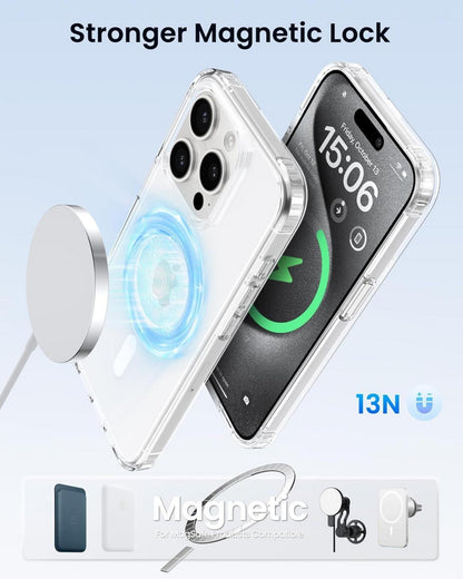 iPhone 15 Pro Max Hülle MagSafe kompatibel Anti-Vergilbung durchsichtig 6,7 Zoll