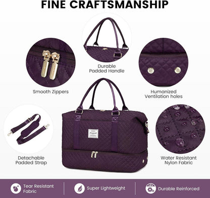Große Reisetasche Handgepäck mit Schuhfach & Nassfach 48x23x34,5cm