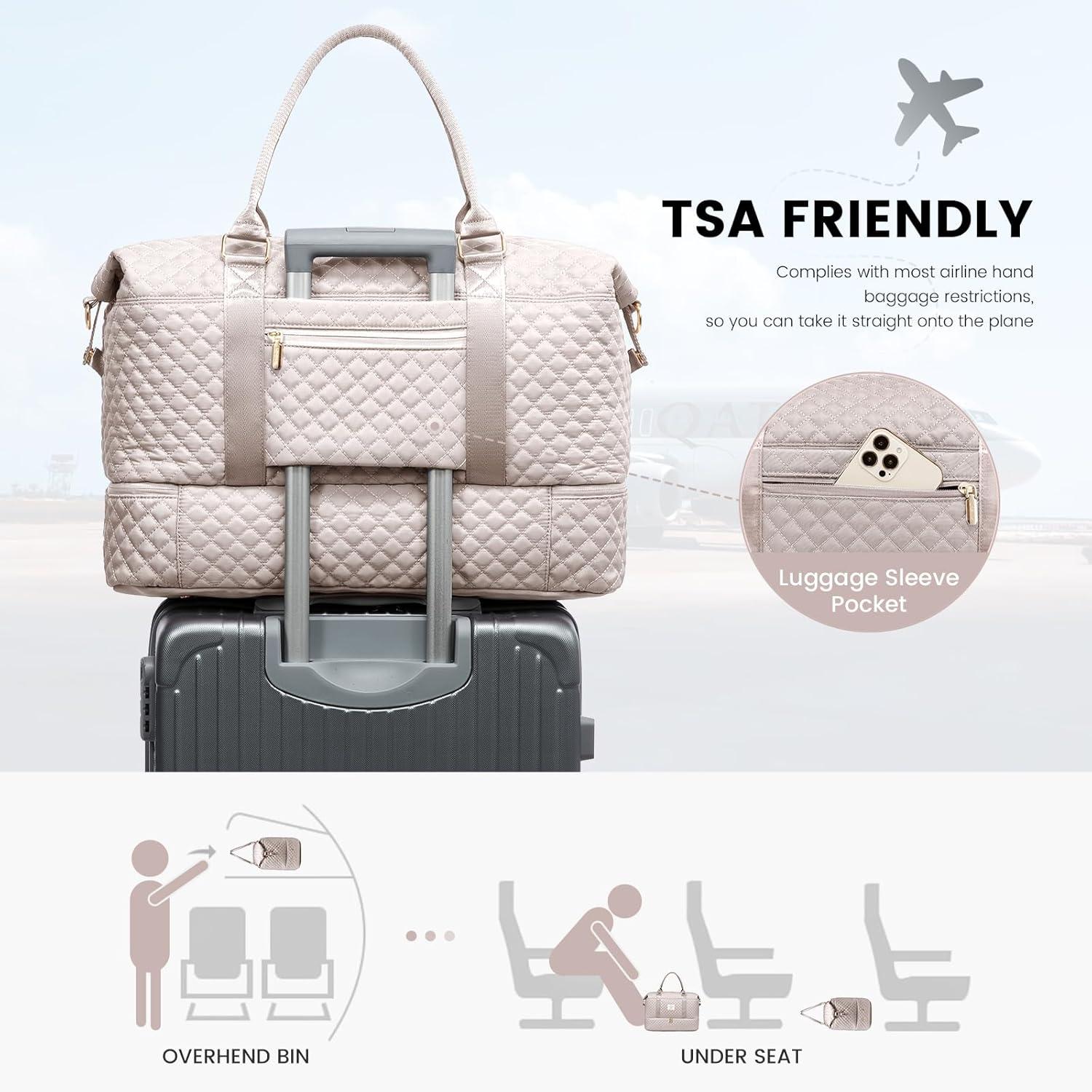 LOVEVOOK Reisetasche Handgepäck mit Schuhfach & Nassfach - Weekender Duffle Bag