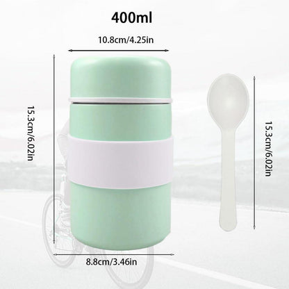 Isolierter Edelstahl Eintopfbecher 400ml Grün