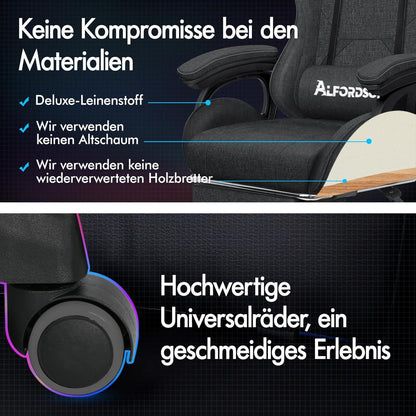 Gaming Stuhl Racing Gamer mit Massage Lendenkissen höhenverstellbar