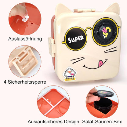 Brotdose Kinder mit Fächern Auslaufsicher Lunchbox Jausenbox