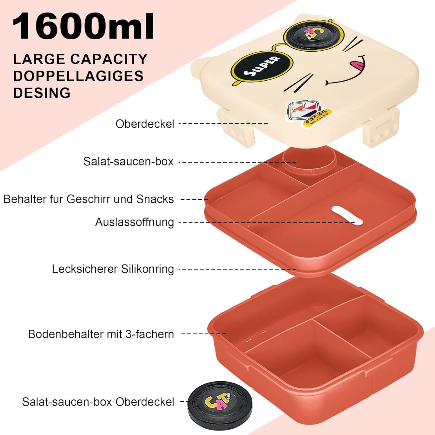 Brotdose Kinder mit Fächern und Auslaufsicherkeit