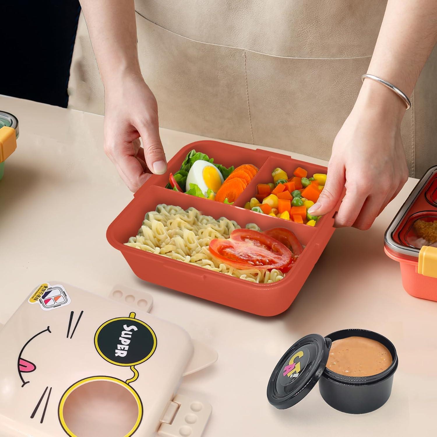 Brotdose Kinder 6 Fächer Lunchbox Auslaufsicher Jausenbox Bento Box