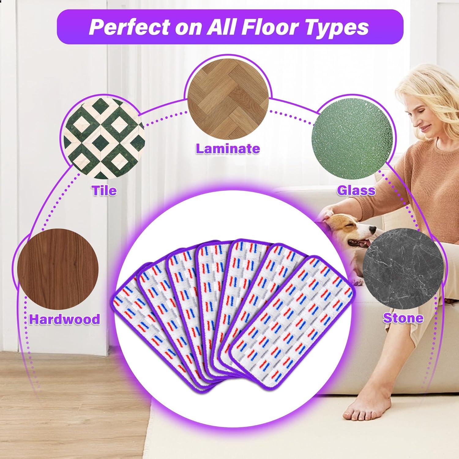7er Set Mikrofaser Wischpads kompatibel mit Swiffer WetJet - Nass & Trocken