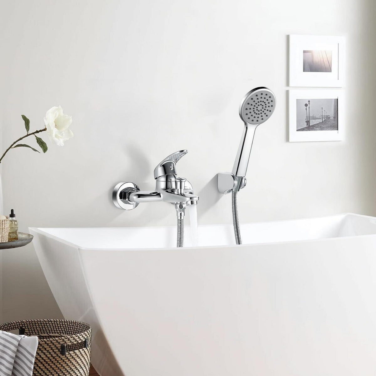 Badewannenarmatur mit Handbrause Chrom – Einfache Installation
