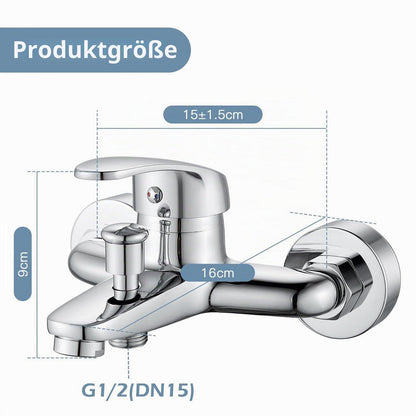 Badewannenarmatur mit Handbrause Chrom – Einfache Installation