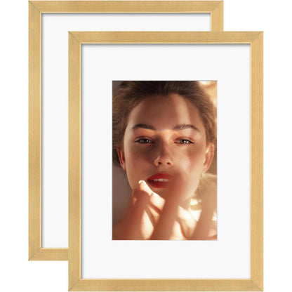 Egofine A4 Aluminum Picture Frame Display with Mats for