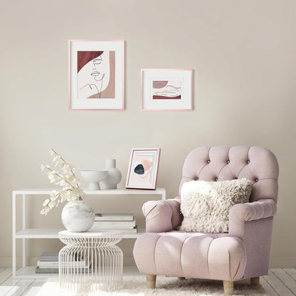 Aluminum Picture Frame Set with Mats and Plexiglass - 2 Pack