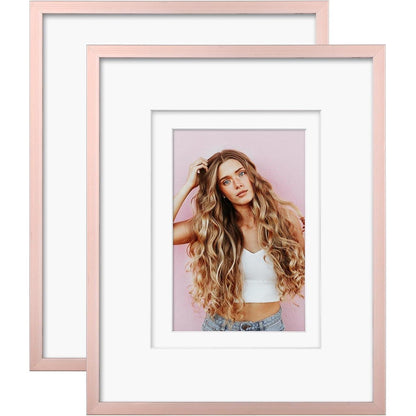 Aluminium Bilderrahmen 20x25 cm Rose Gold 2er Pack Plexiglas