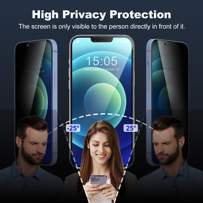 Tentoki Sichtschutz Panzerglas Anti-Spy iPhone 12 6,1 Zoll 3 Stück