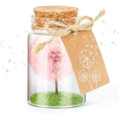 Echte Pusteblume im Glas - Handgemachtes Glücksbringer