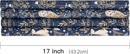 Weihnachts-Geschenkpapierrolle Kraftpapier 4 Rollen 43,2 cm