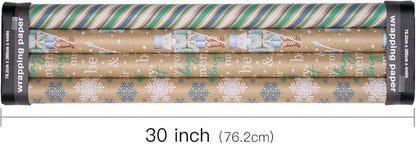 Weihnachts-Geschenkpapier Kraftpapier Nussknacker