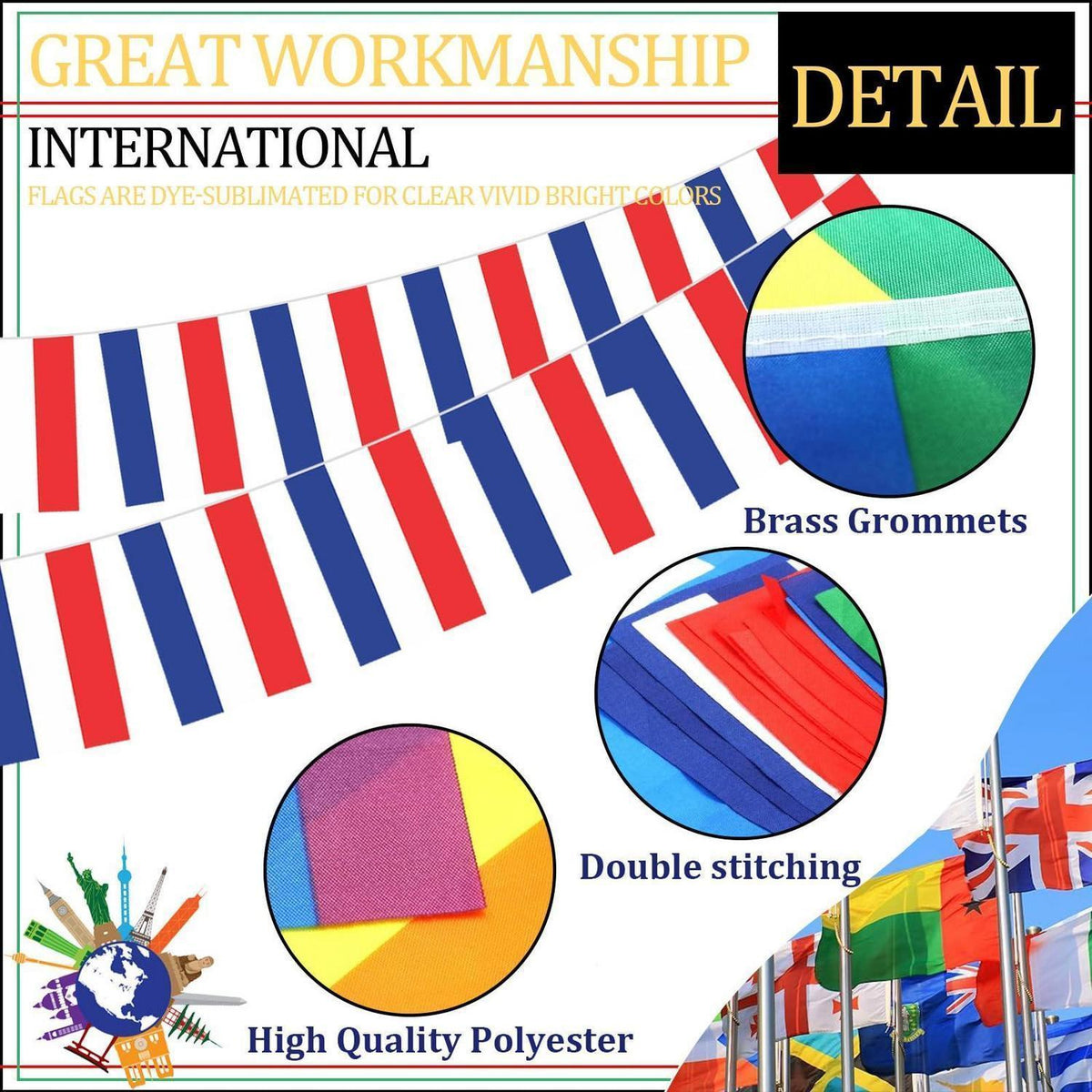 Niederlande Flaggenkette 10m – EM & Oly Deko 2024