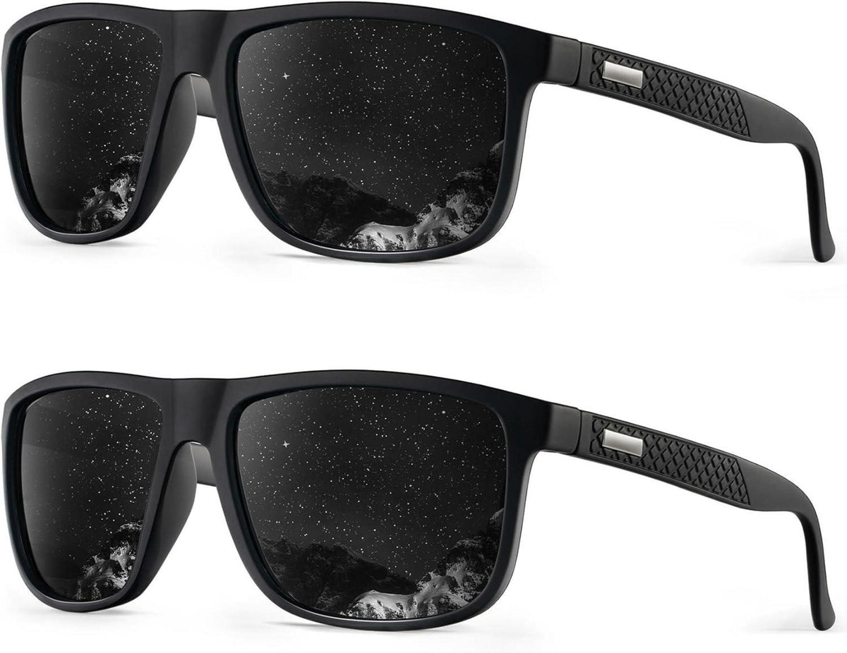 Polarisierte Sonnenbrille UV-400-Schutz Sport Fahren 2er Set