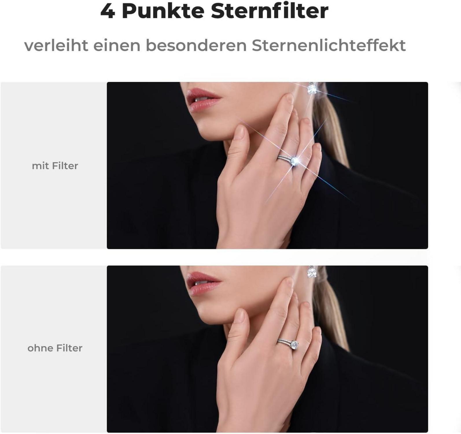 77mm Sternfilter Set 4 6 8 Punkte für Sternenlichteffekte