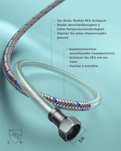 Wasserhahn Bad Edelstahl Wasserfall Waschbeckenarmatur 80MM