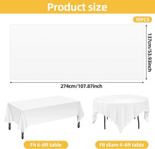 10 Stück Einweg Tischdecke Weiß 137x274 cm für Party