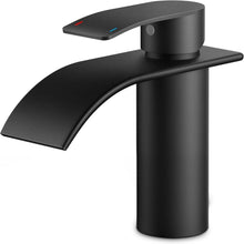 Moderne Matt-schwarz Wasserfall Waschbeckenarmatur 80MM