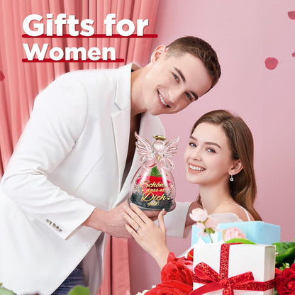 Freundin Geschenk Engel Figur Ewige Rose Spruch Blume Infinity Rose