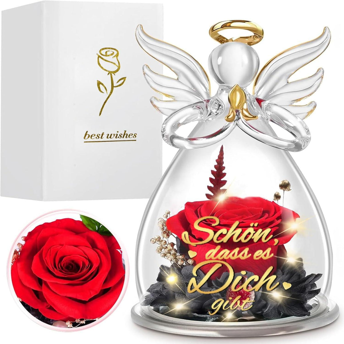 Ewige Rosen Engel Figur Geschenk für Damen & Mütter