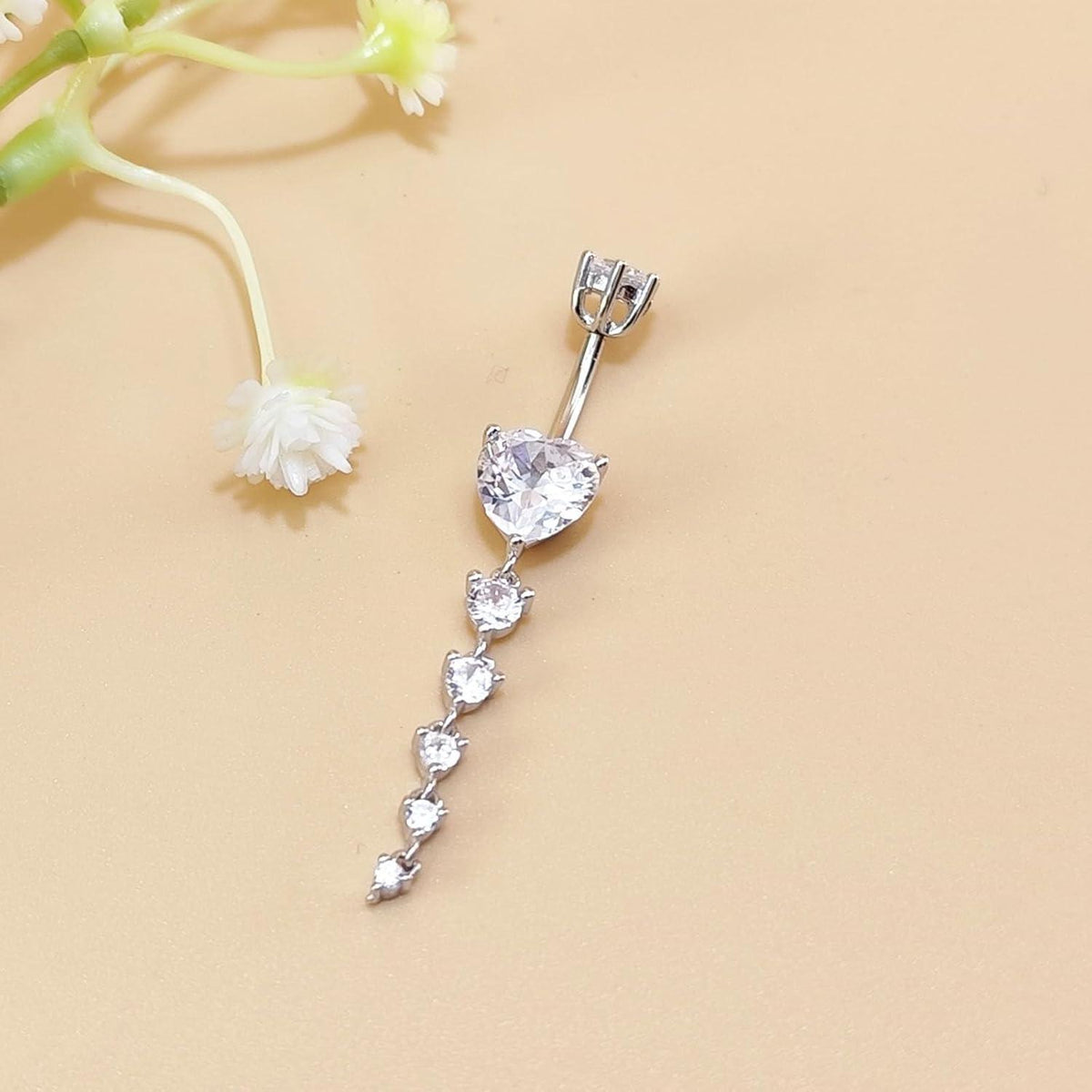 925 Sterling Silber Bauchnabelpiercing 10mm Zirkonia Damen