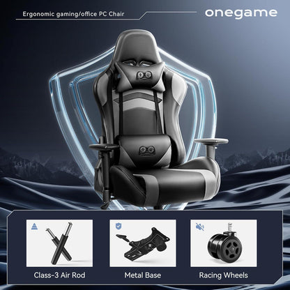 OneGame Gaming Chair Höhenverstellbar Racing Style Stuhl Schwarzgrau
