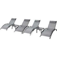 Aluminium Sonnenliege XXL Set mit Beistelltisch und